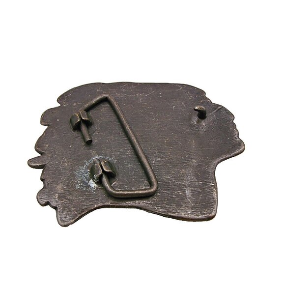 Native American Chief Headdress Belt Buckle Bronze Brass Detailed Work of Art - Picture 3 of 10